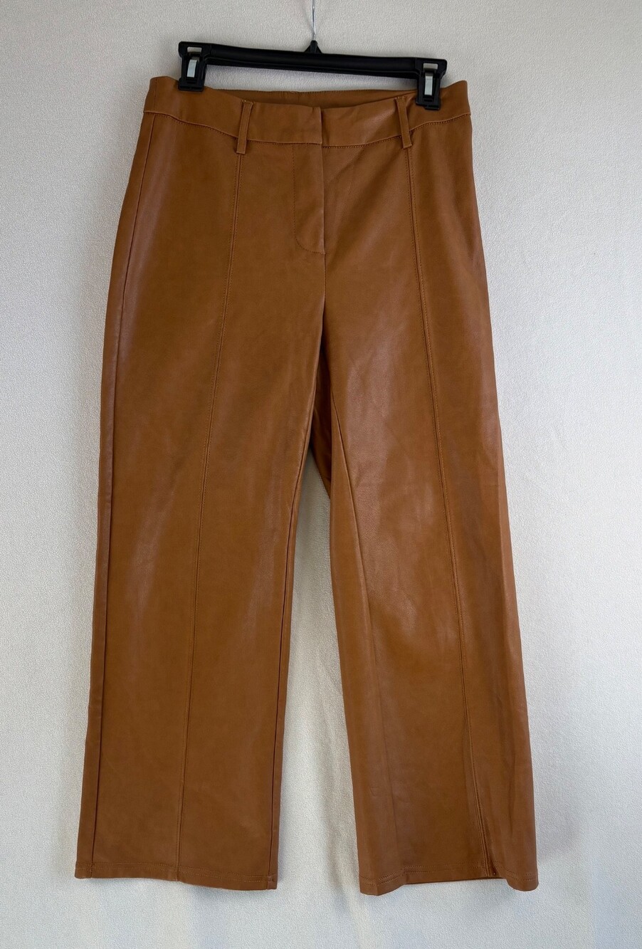 7 For All Mankind Pants Womens XS Brown Faux Leather Wide Leg Pull On High Rise
